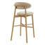 Tabouret de bar Agawam rembourré avec tissu de couleur avoine et structure en bois massif - Lot de 1-1331282728