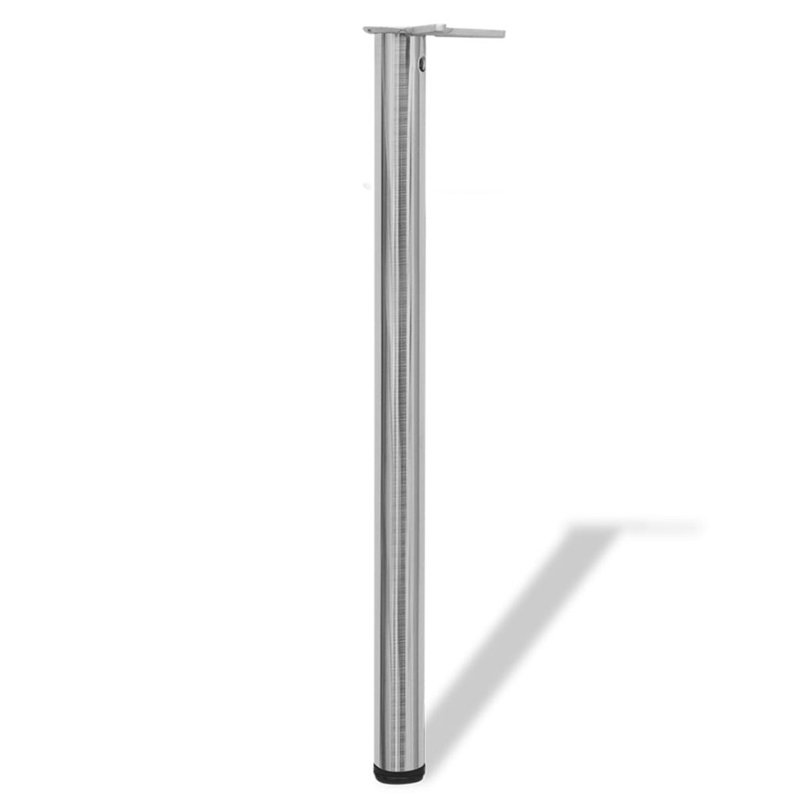 Adjustable Table Legs, 87cm H x 6cm W x 6cm D, Brushed Nickel