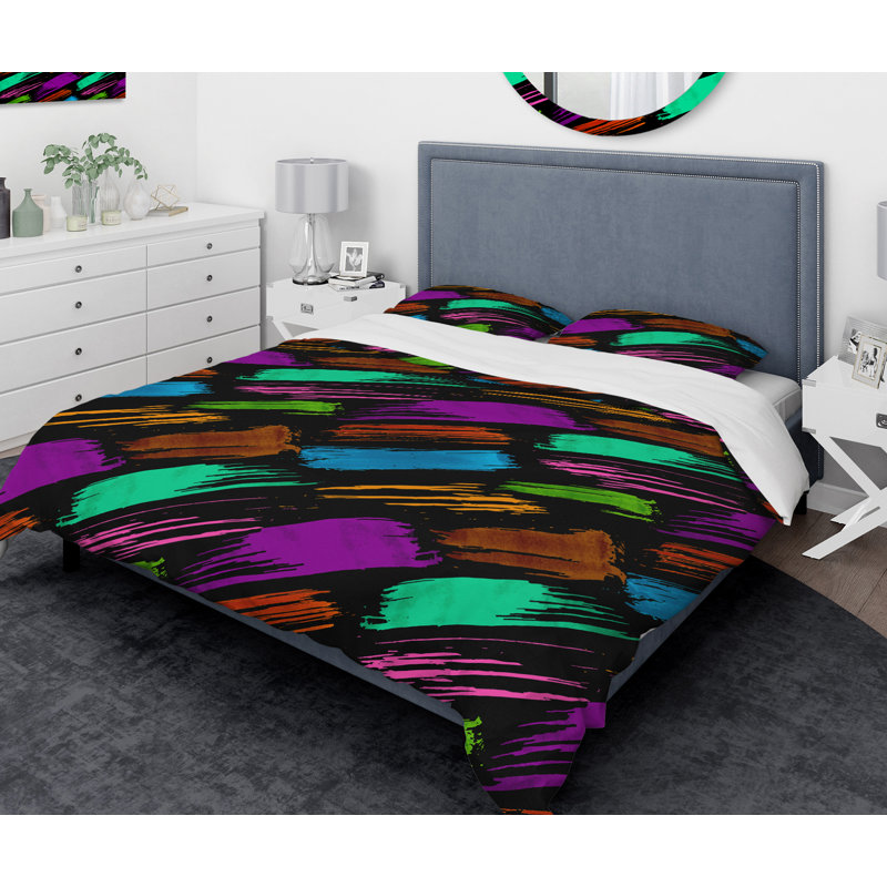 Ensemble de housse de couette à peinture rétro designart, Housse simple + 1 taie décorative
