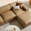 Ensemble de canapé modulaire en cuir avec repose-pieds 4 pièces Arielle-797467141
