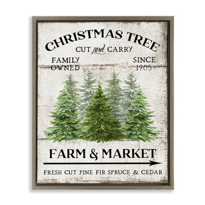 Farm Market Christmas Trees Canvas Wall Art by Creatif Belle