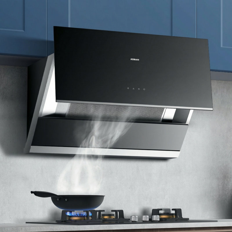 ROBAM 30" Under Cabinet Range Hood, 850 CFM Ducted Side-Draft Hood with Touch Control, Tempered Glass & Stainless Steel for Modern Kitchen