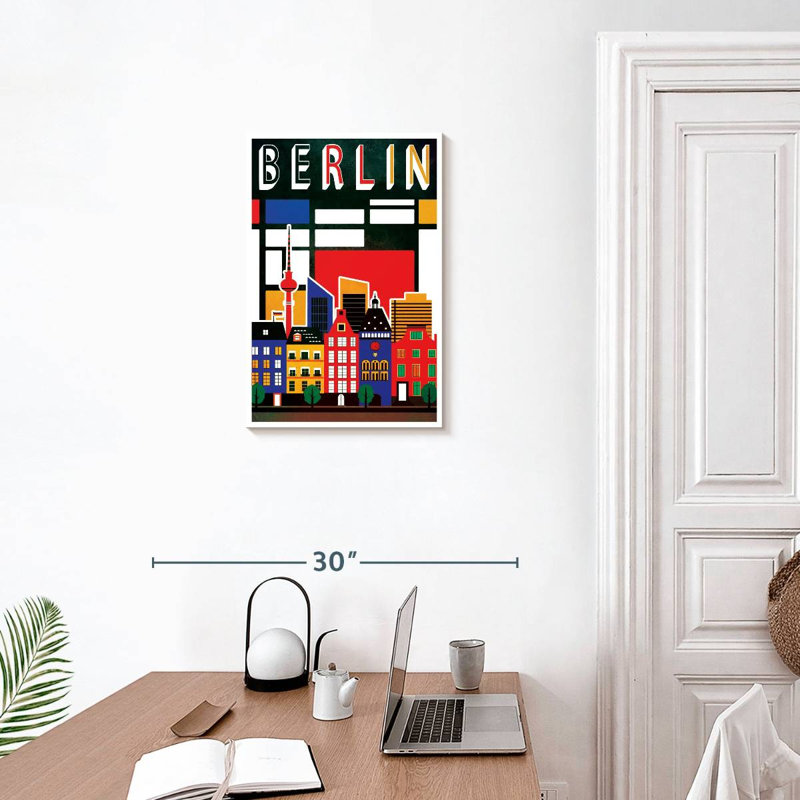 Affiche rétro de Berlin, Berlin, H 24 po x l 16 po