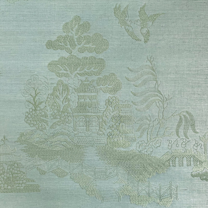 La Pagode 24' L x 31.5" W Wallpaper Roll, Mist