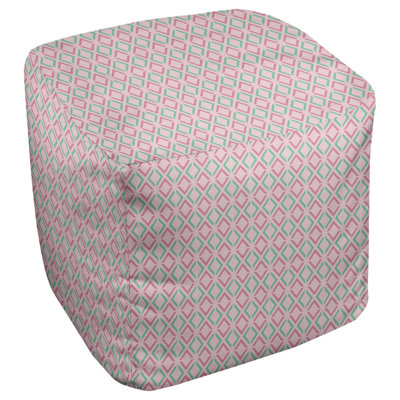 Repose-pieds bleu sarcelle à losanges et flèche orange