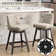Swivel Upholstered Counter Stool with Solid Wood Frame