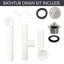 Ensemble de drain de baignoire 14 po en polypropylène blanc avec trop-plein à 2 trous-36928726