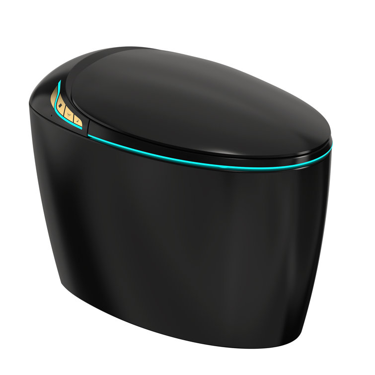 Modern One-Piece Smart Toilet With Built-In Bidet, Foot-Activated Sensor, LED Display, Night Light, And Instant Warm Water & Drying Features