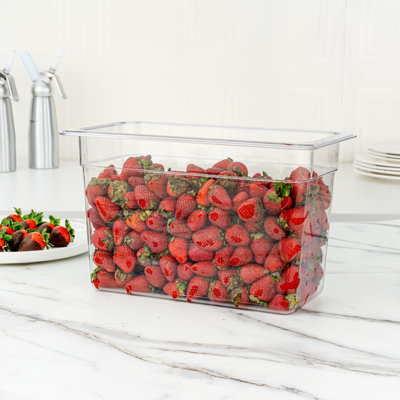Restaurantware-Met Lux 1/3 Size Food Storage Container, 1 8-Inch Deep Proofing Box - Rectangle, Graduated Measurements, Clear Plastic Food Grade Storage Container, Dishwashable, Lid Sold Separately