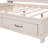  Wooden Daybed With 3 Storage Drawers, Upper Soft Board, Shelf, And A Set Of Sockets And USB Ports, White-1285411969-1285411982