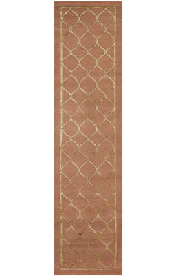 West Bromwich Geometric Hand-Knotted Rust Area Rug