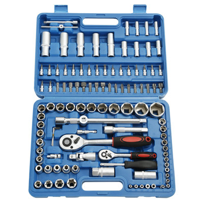 108Pcs Mechanics Tool Set Kit 6-Point Socket Ratchet Wrench Repair Toolset Case