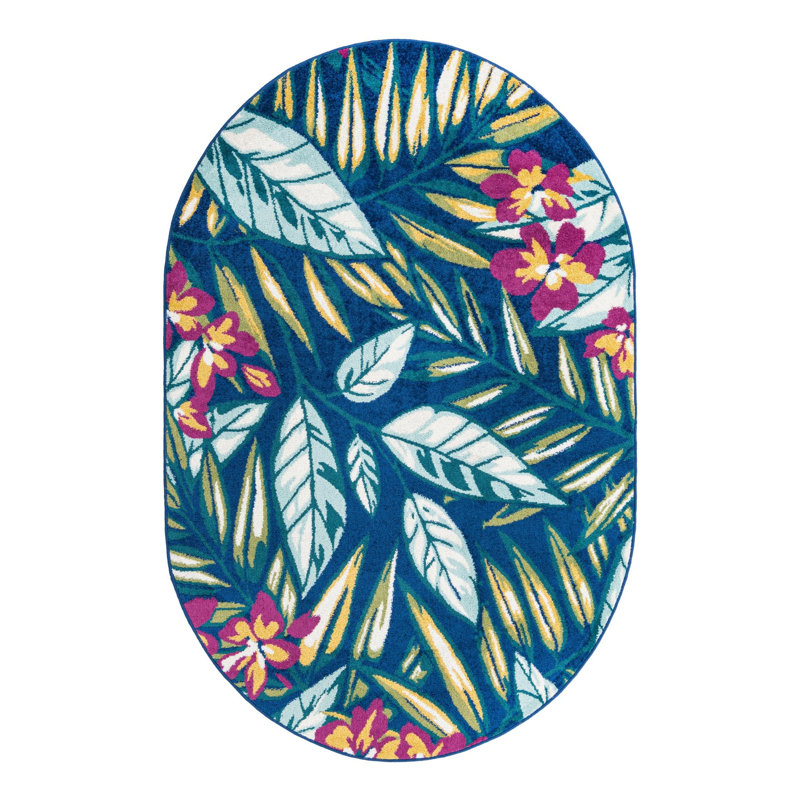 Bloom Floral Indoor Rug, Oval 5'3" x 7'10"