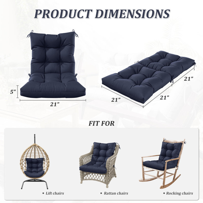 Outdoor/Indoor 5'' Seat / Back Cushion, Navy Blue