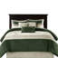 Édredon pour grand lit 7 pièces, faux suède, coussins décoratifs brodés, fer à vapeur pour suède froissé au lit, doux au toucher, coussins et lavable-125963402-125963409