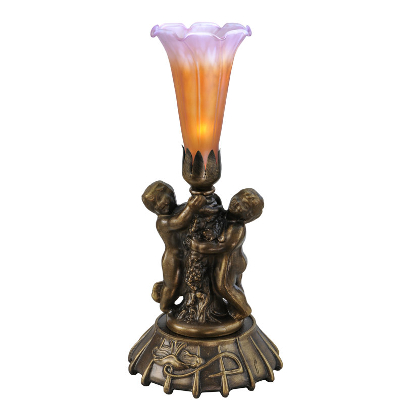 Twin Cherub Torchiere Lamp, Amber/Purple