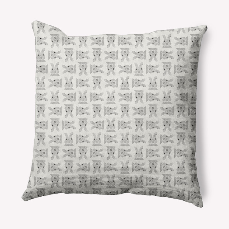 Housse et insert de coussin carré Criss Cross Bunnies, Murmure blanc, 18 po x 18 po