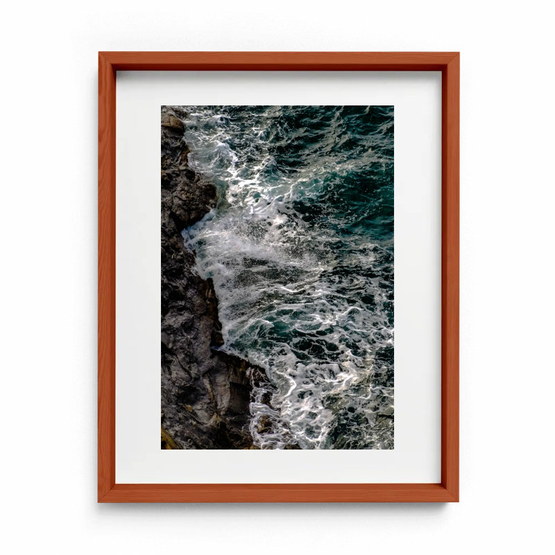 Water's Edge Print by Joseph Regan, 26" H x 22" W x 0.75" D, Cherry