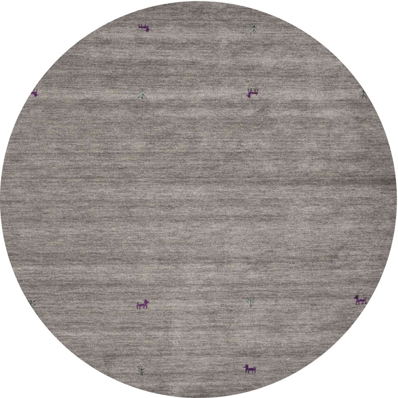 Tapis gris foncé Anneke, Rond 6 pi