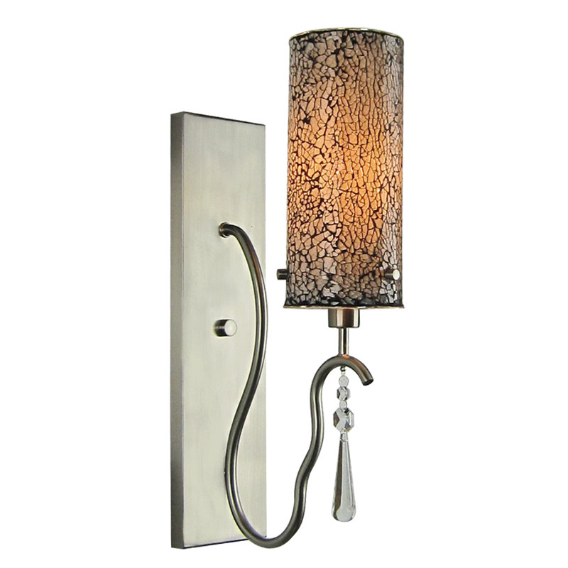 Haley Armed Sconce, Satin Nickel, White