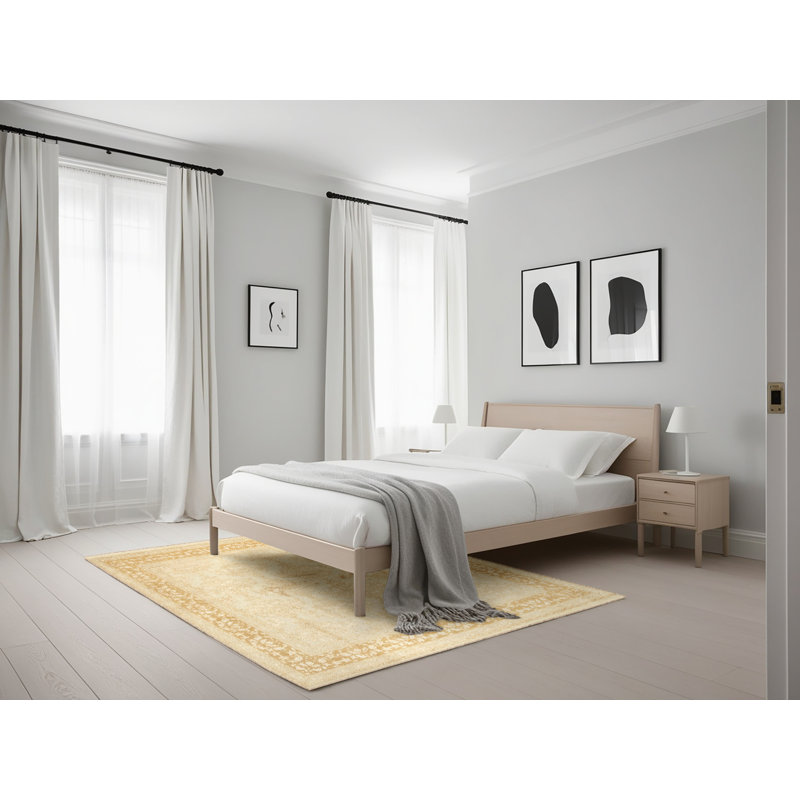 Surface beige contemporaine tapis, Rectangle 5 pi x 7 pi