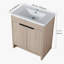 Meuble-lavabo autoportant avec tiroir et 2 portes d'armoire à fermeture en douceur