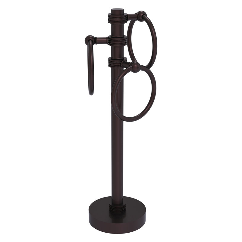 Porte-serviettes en anneau 3 balançoires, Bronze antique