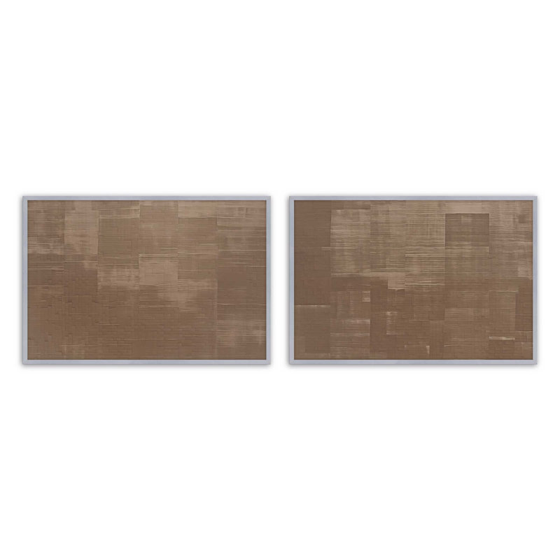 Ensemble de 2 estampes Sienna, H 19,25 po x l 50,5 po, Chrome poli