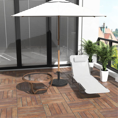 Méridiennes pliantes Outsunny, chaises longues de bronzage, chaises longues d'extérieur avec dossier inclinable, siège en filet respirant, appui-tête pour la plage, la cour, le patio