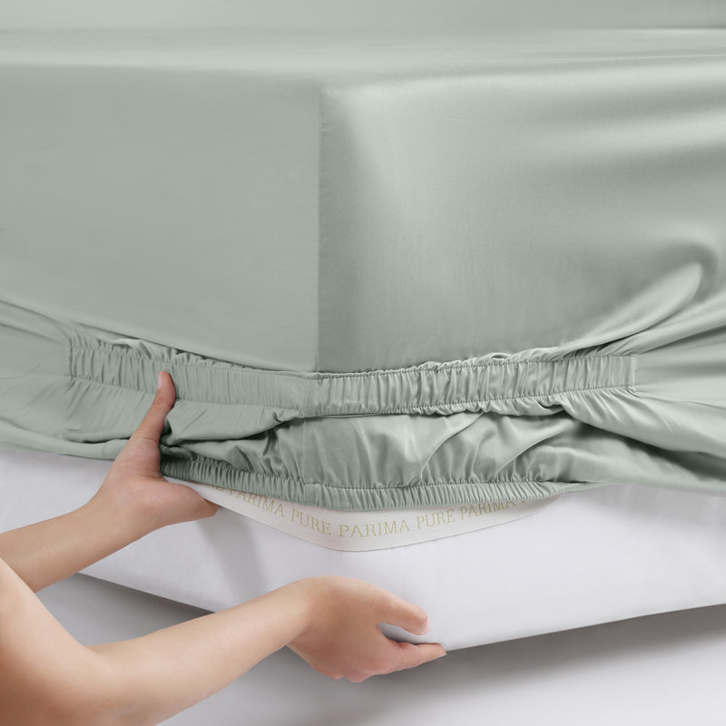 Silken Sateen TENCEL Sheet Set, King Sheet Set with 2 Pillowcases, Mist