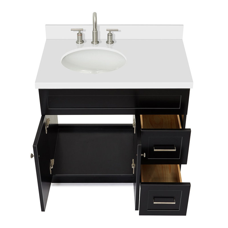 Ensemble de meuble-lavabo simple 37 po Abell, Noir