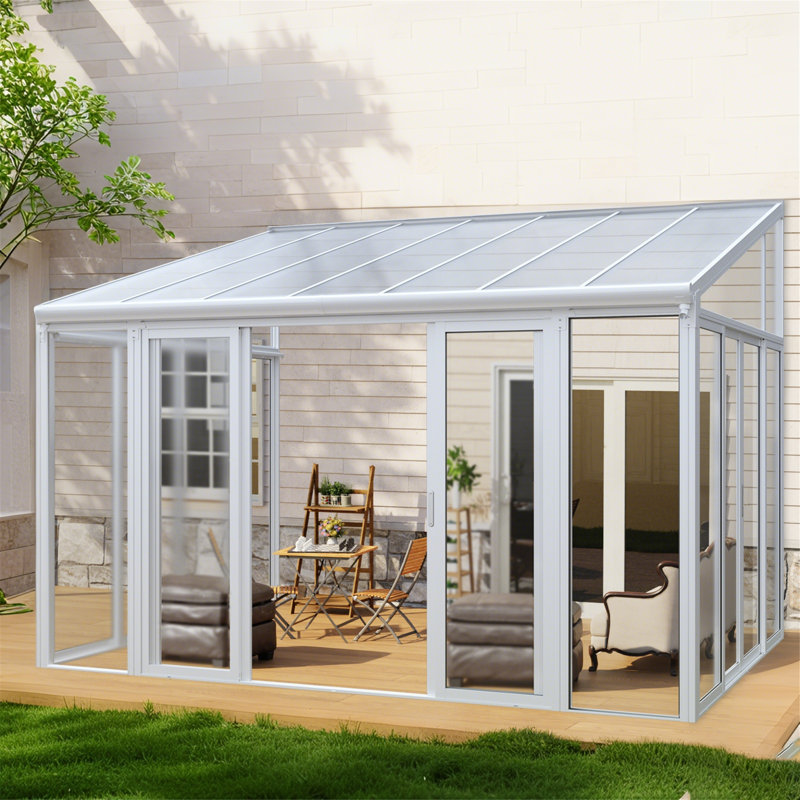 Outdoor 14ft×10ft Steel Frame Weather-Resist Storage Shed  with Lockable Door ,Rust-Proof,Easy Assembly