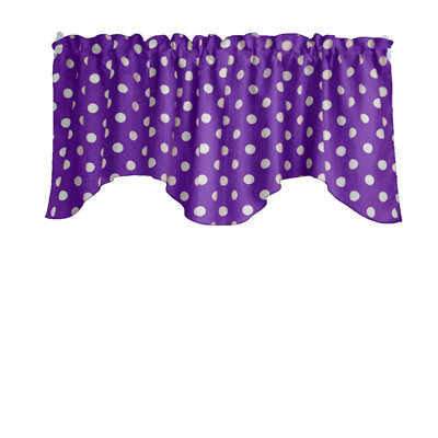 Cotton Blend Polka Dots Scalloped Window Valance