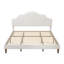 Très grand lit plateforme tapissier avec tête de lit en lin rembourrée réglable, design minimaliste moderne, facile à assembler, blanc-1755216399
