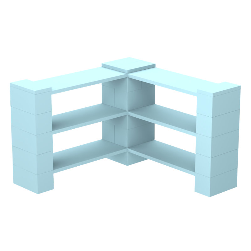 42 " W Adjustable Shelving Unit, Light Blue