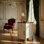 Table de bout de ferme avec station de charge, table de chevet avec porte de grange et tiroir, rangement pour le salon de la chambre à coucher, table de chevet, table de chevet brun et blanc