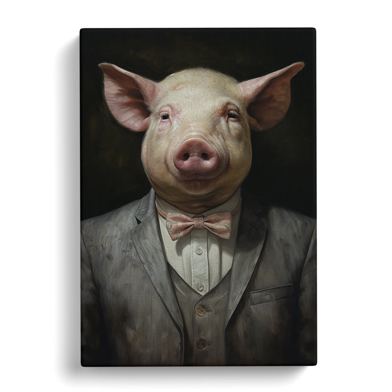 Pig Contemporary Art - Wrapped Canvas, 50cm H x 35cm W x 3cm D