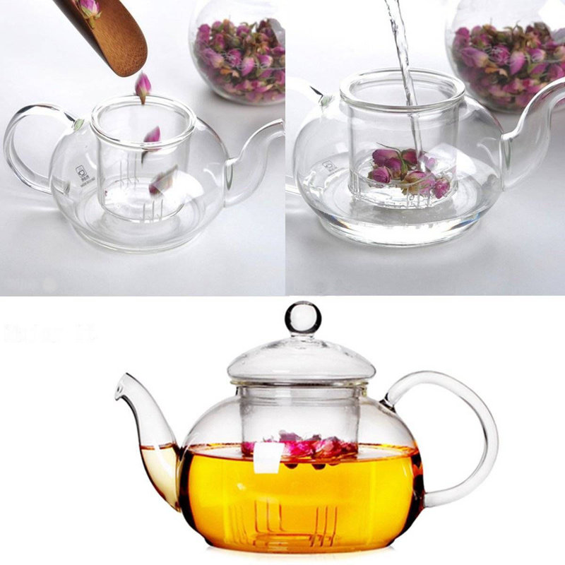 Troche filtrant 0,8 pte Théière en verre
