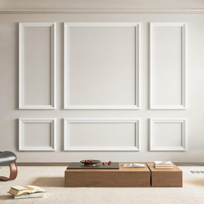 Art3d Pre-Cut Wall Molding Set of 6 pcs, Ready-to-Assemble Wainscoting Panels