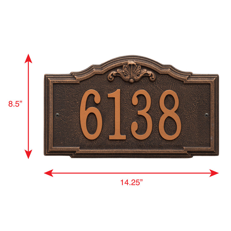 Plaque d'adresse murale 1 ligne personnalisée Gatewood, Bronze huilé, Oui