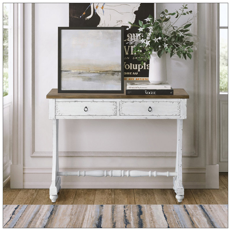 Antique White 2-Drawer Console Table