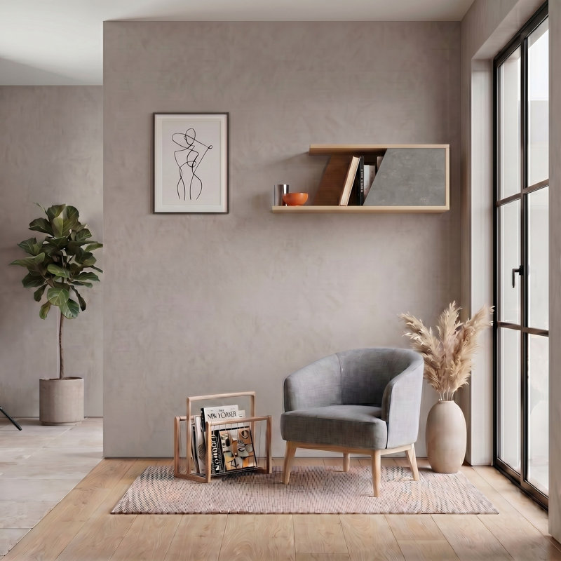 Floating Shelf, Sapphire Oak/Retro Grey