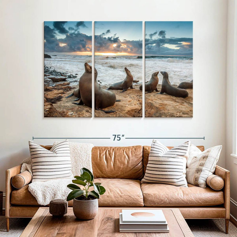 Brampt La Jolla Sea Lions, 42" H x 65" W
