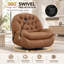 Fauteuil inclinable manuel surdimensionné de 81 cm de large avec pivot à 360°, support pour téléphone et poche latérale-1041615948