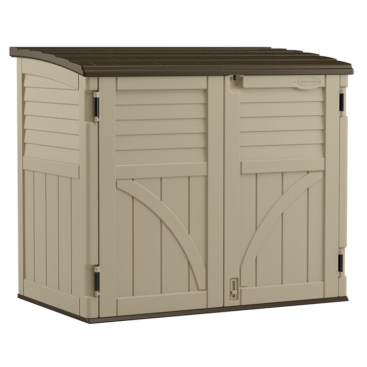 Rubbermaid Outdoor Cabinet Storage Patio Series 1889849 Dark Teak