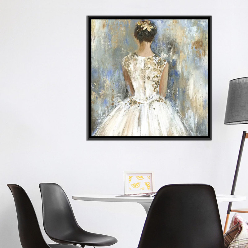 « bridesmaid », reproduction d’impression sur toile tendue, H 18 po x l 18 po x P 1,5 po, Toile encadrée noire, Pas de tapis