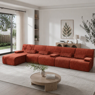 Oversized Sectional Sofa 161.8" Boneless Sofa L-Shaped Sofa Couch Cozy Sofa For Living Room