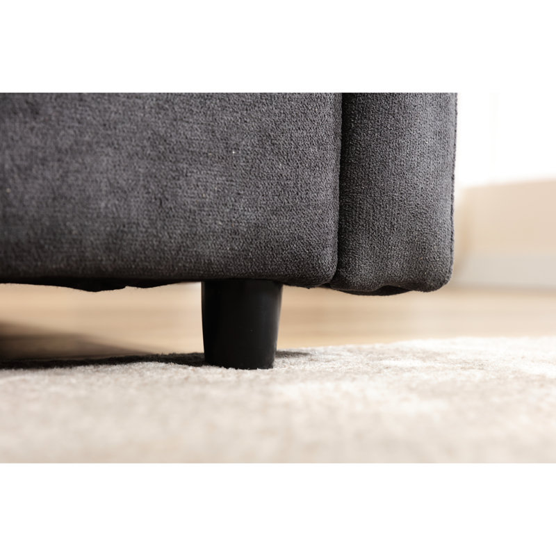 Canapé modulaire en U avec assise confortable en U, 5 places, 5 méridienne gris foncé