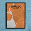 Buffalo City Map - No Frame Print-199898960