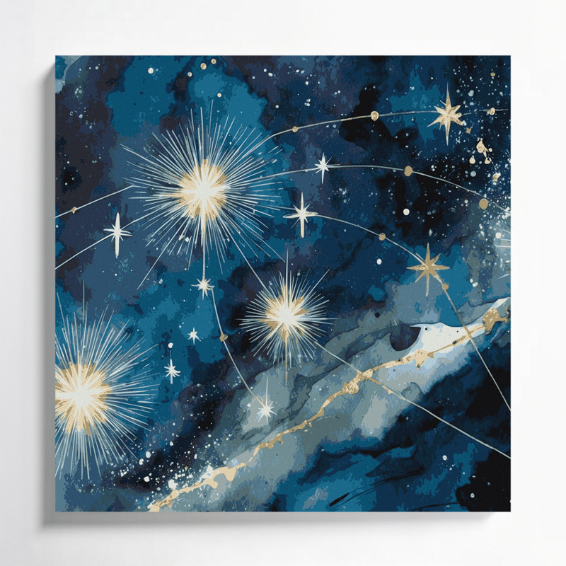 «Space Orion constellation», art mural sur toile grise, H 12 po x l 12 po